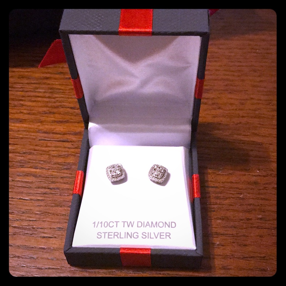 1/10CT TW Diamond Sterling Silver Earrings